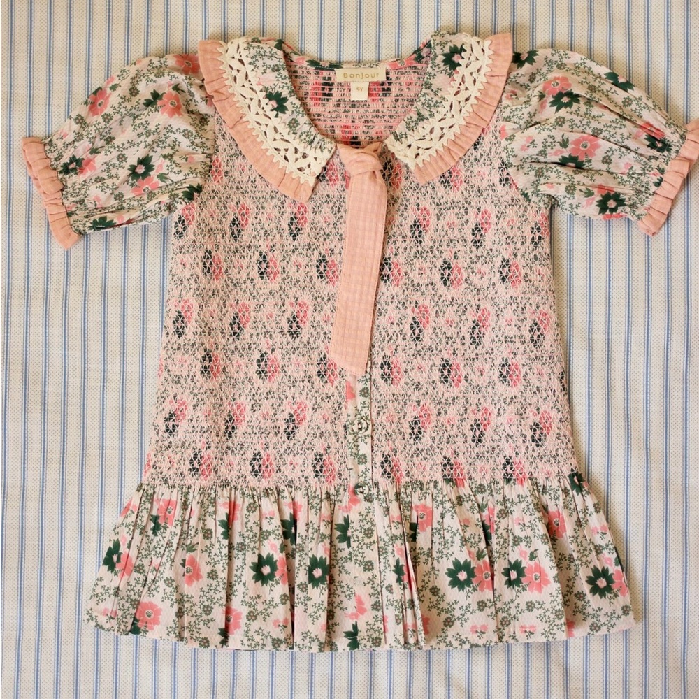 Bonjour Diaries Dress BONJOUR – TUNIQUE CRAVATE – PRAIRIE EN FLEURS size 4T
